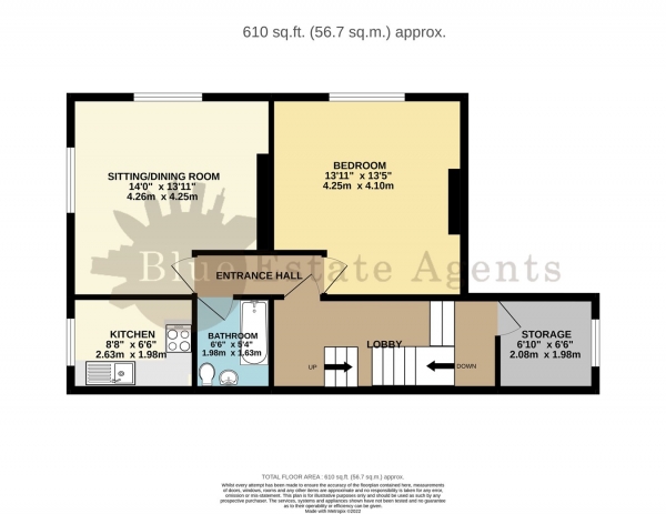 Floor Plan Image for 1 Bedroom Flat for Sale in Whitton Road, Hounslow, TW3