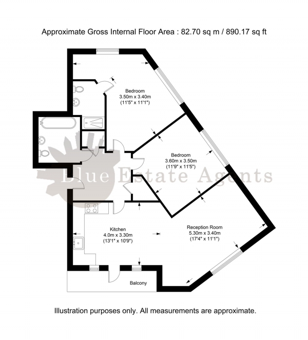 Floor Plan Image for 2 Bedroom Apartment for Sale in Brabazon Road, Hounslow, TW5