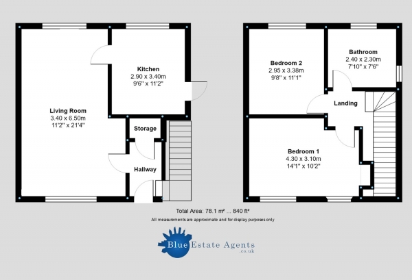 Floor Plan Image for 2 Bedroom End of Terrace House for Sale in Cobham Road, Hounslow, TW5