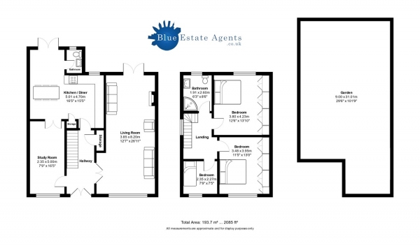 Floor Plan Image for 3 Bedroom Semi-Detached House for Sale in Melbury Avenue, Southall, UB2