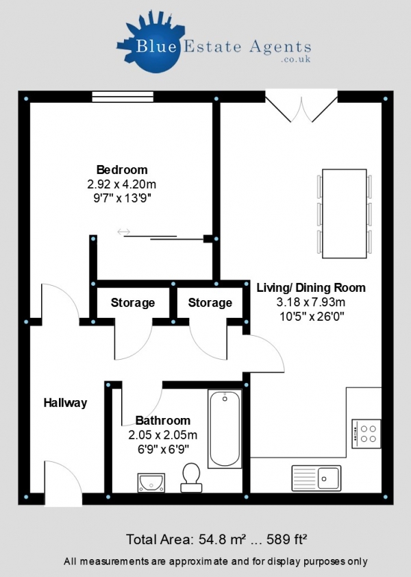 Floor Plan Image for 1 Bedroom Apartment to Rent in Chester Road, Hounslow, TW4