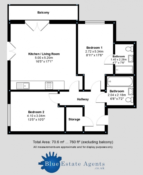 Floor Plan Image for 2 Bedroom Apartment for Sale in Wintergreen Boulevard, West Drayton, UB7