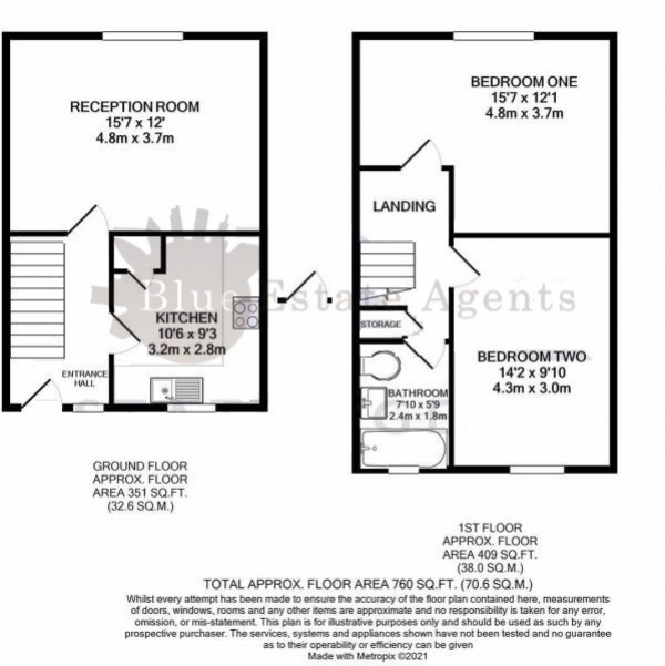 Floor Plan Image for 2 Bedroom Ground Flat to Rent in Harlech Gardens, Hounslow, TW5