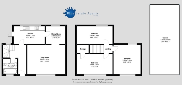 Floor Plan Image for 3 Bedroom Terraced House for Sale in Kingswood Avenue, Hounslow, TW3