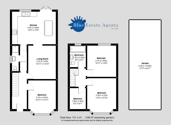 Floor Plan Image for 3 Bedroom End of Terrace House for Sale in Francis Road, Hounslow, TW4