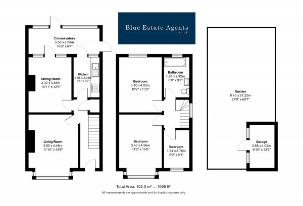 Floor Plan Image for 3 Bedroom Semi-Detached House for Sale in Devon Waye, Hounslow, TW5