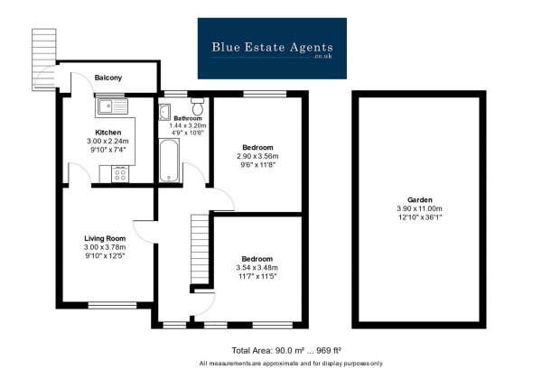 Floor Plan Image for 2 Bedroom Maisonette for Sale in The Crescent, Harlington, Hayes, UB3