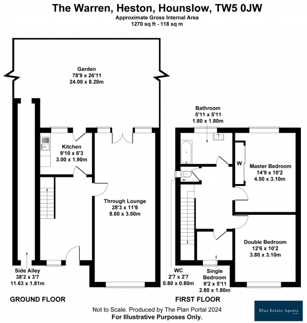 Floor Plan Image for 3 Bedroom Semi-Detached House for Sale in The Warren, Hounslow, TW5