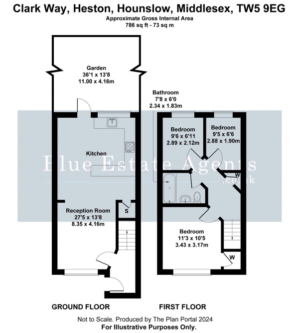 Floor Plan Image for 3 Bedroom Terraced House for Sale in Clark Way, Hounslow, TW5