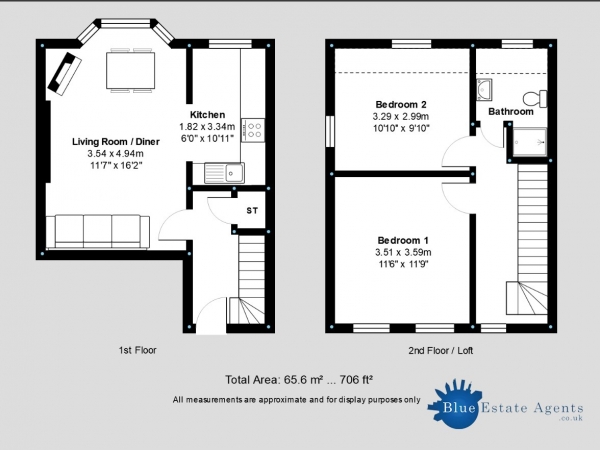 Floor Plan Image for 2 Bedroom Maisonette for Sale in St Stephens Road, Hounslow, TW3