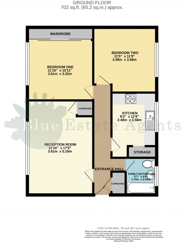 Floor Plan Image for 2 Bedroom Flat for Sale in Harlech Gardens, Hounslow, TW5