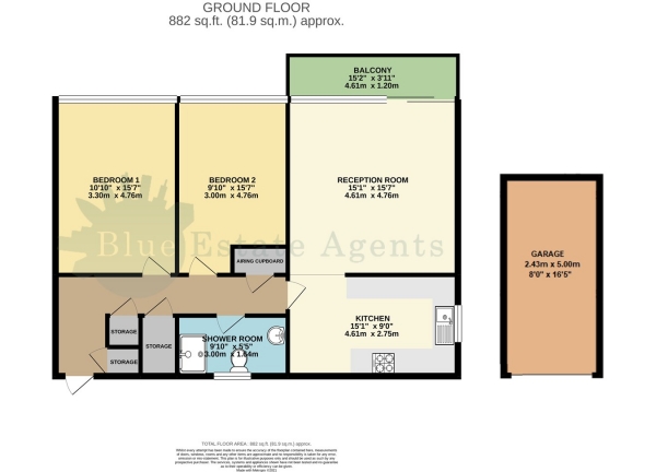 Floor Plan Image for 2 Bedroom Apartment to Rent in Wheatlands, Hounslow, TW5