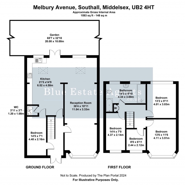 Floor Plan Image for 5 Bedroom Semi-Detached House to Rent in Melbury Avenue, Southall, UB2