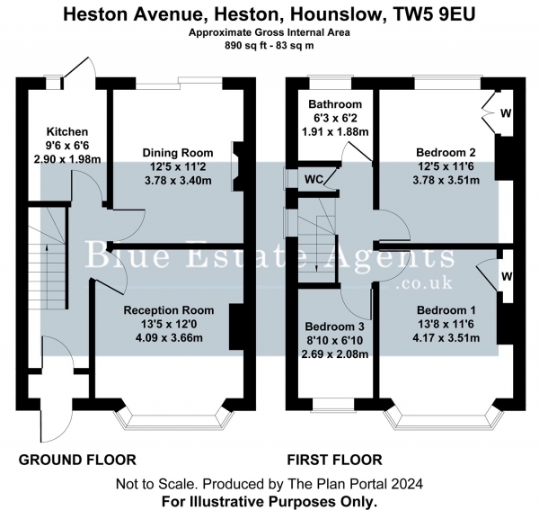 Floor Plan Image for 3 Bedroom Semi-Detached House for Sale in Heston Avenue, Hounslow, TW5