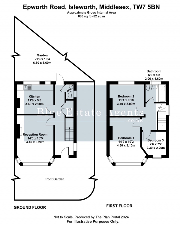 Floor Plan Image for 3 Bedroom End of Terrace House for Sale in Epworth Road, Isleworth, TW7