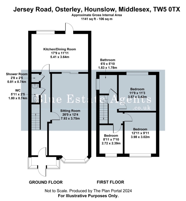 Floor Plan Image for 3 Bedroom Semi-Detached House for Sale in Jersey Road, Hounslow, TW5