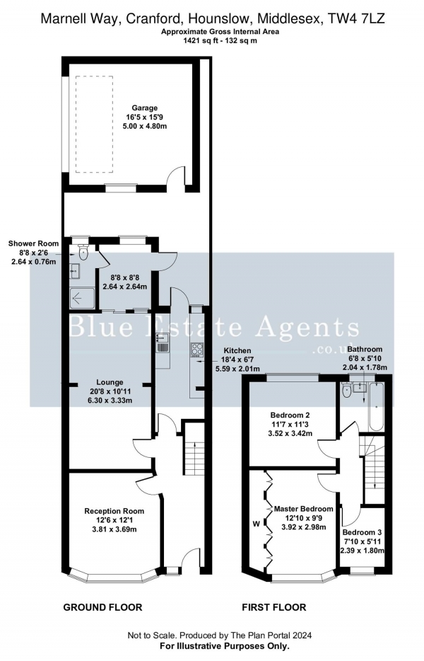 Floor Plan Image for 3 Bedroom Terraced House for Sale in Marnell Way, Hounslow, TW4