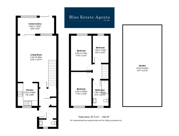 Floor Plan Image for 3 Bedroom End of Terrace House for Sale in Beechcroft Close, Hounslow, TW5