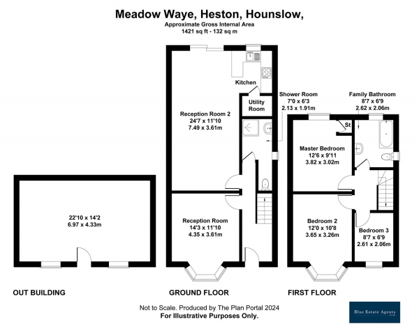 Floor Plan Image for 4 Bedroom Semi-Detached House to Rent in Meadow Waye, Hounslow, TW5