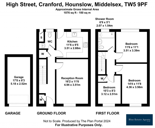 Floor Plan Image for 3 Bedroom Duplex for Sale in High Street, Cranford, Hounslow, TW5