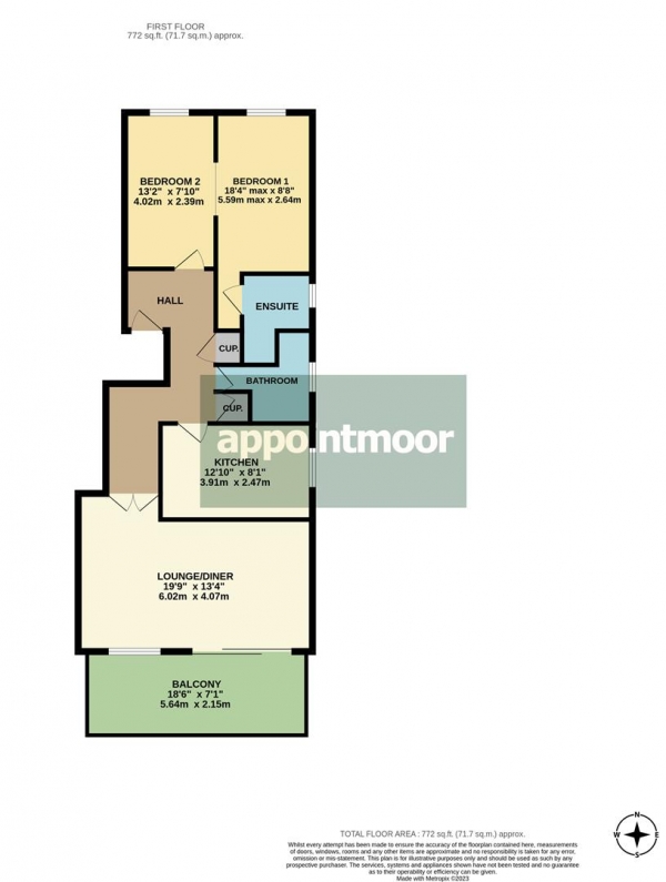 Floor Plan Image for 2 Bedroom Apartment for Sale in WESTCLIFF PARADE, Westcliff-On-Sea