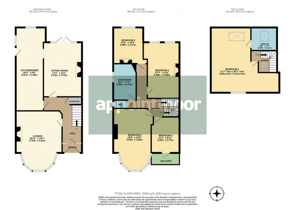 Floor Plan Image for 5 Bedroom Semi-Detached House for Sale in AILSA ROAD, Westcliff-On-Sea