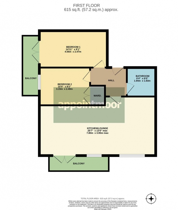 Floor Plan Image for 2 Bedroom Apartment for Sale in LONDON ROAD, Leigh-On-Sea