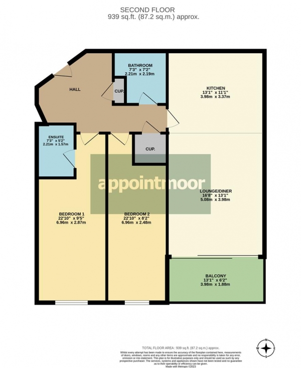 Floor Plan Image for 2 Bedroom Apartment for Sale in BEECH ROAD, Hadleigh