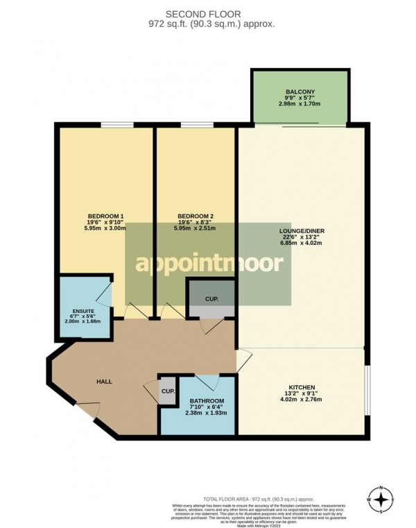 Floor Plan Image for 2 Bedroom Apartment for Sale in BEECH ROAD, Hadleigh