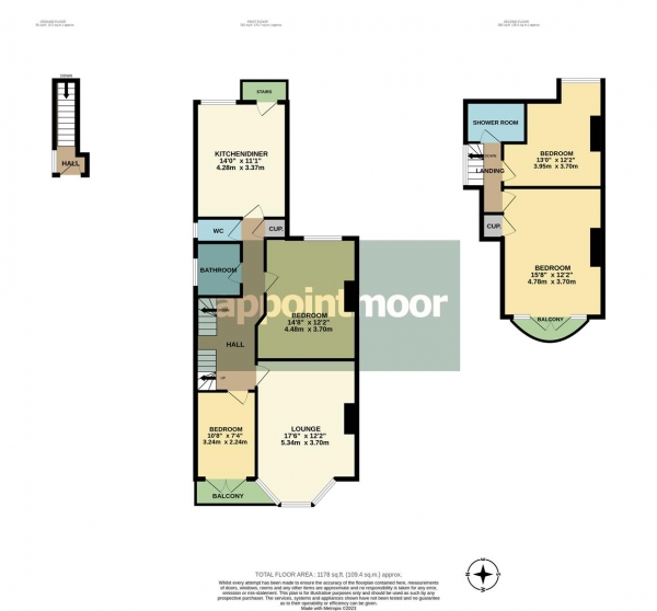 Floor Plan Image for 4 Bedroom Maisonette for Sale in CROWSTONE ROAD, Westcliff-On-Sea