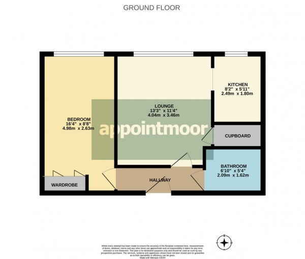 Floor Plan Image for 1 Bedroom Retirement Property for Sale in Homecove House, Holland Road, Westcliff-on-Sea