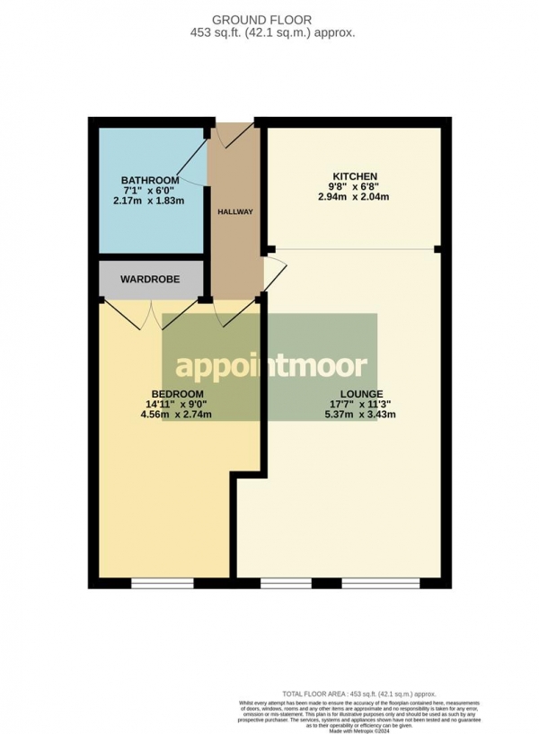 Floor Plan Image for 1 Bedroom Retirement Property for Sale in RAYLEIGH ROAD, Eastwood