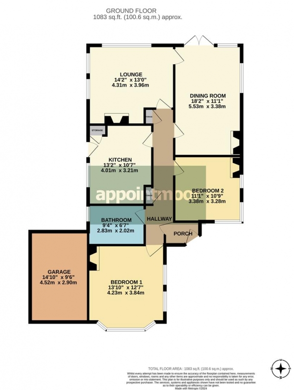 Floor Plan Image for 2 Bedroom Detached Bungalow for Sale in BRANSCOMBE SQAURE, Thorpe Bay