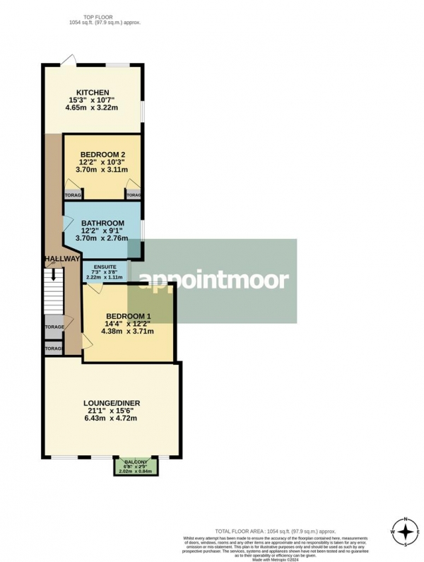 Floor Plan Image for 2 Bedroom Apartment for Sale in The Leas, Chalkwell