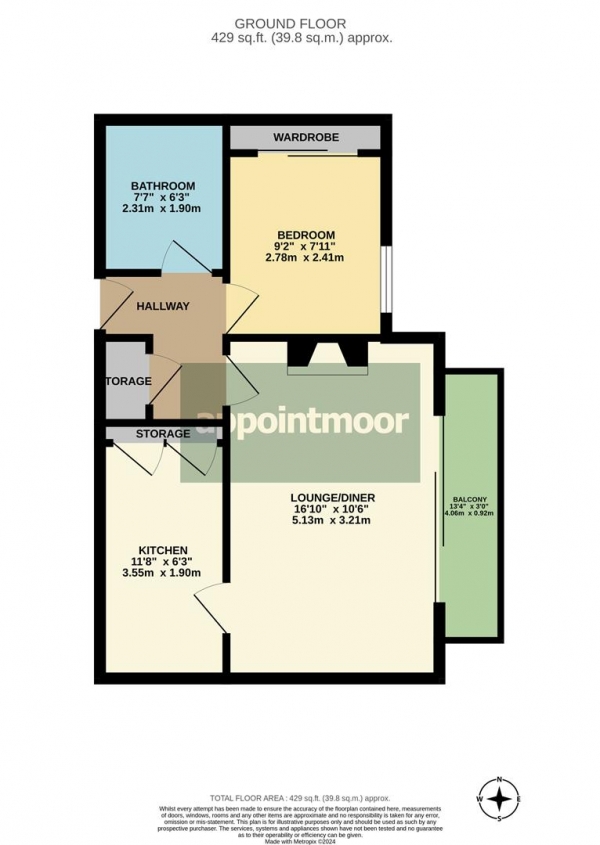 Floor Plan Image for 1 Bedroom Apartment for Sale in Chalkwell Park Drive, Leigh-On-Sea