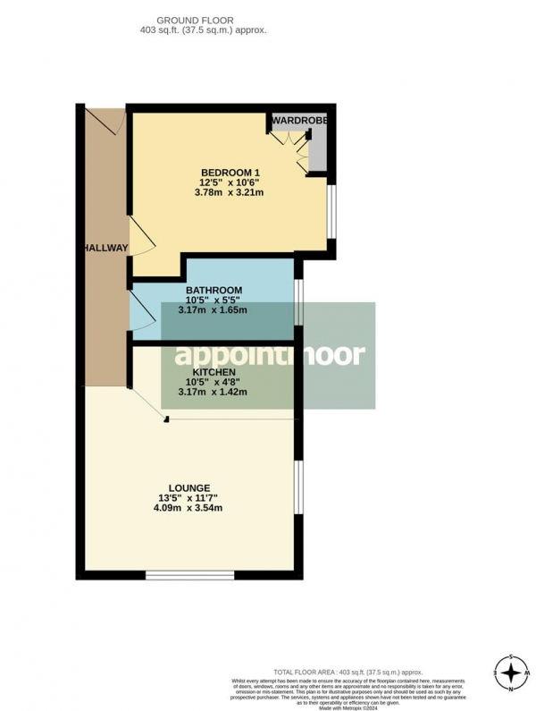 Floor Plan Image for 1 Bedroom Property for Sale in LONDON ROAD, Southend-On-Sea