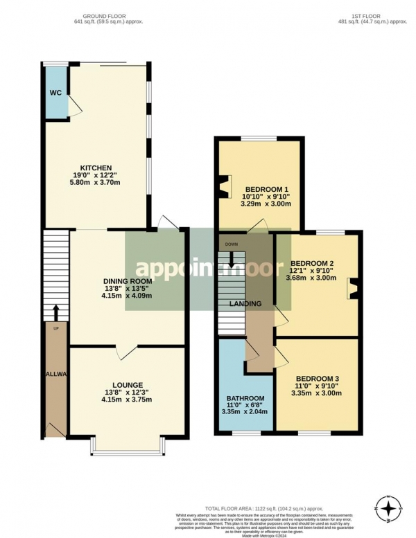 Floor Plan Image for 3 Bedroom Terraced House for Sale in Salisbury Avenue, Westcliff-On-Sea