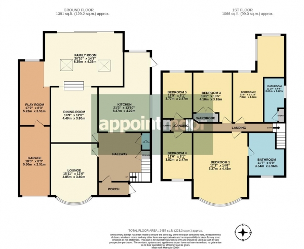 Floor Plan for 5 Bedroom Detached House for Sale in Kings Road, Chalkwell, SS0, 8PP - Offers in Excess of &pound1,000,000