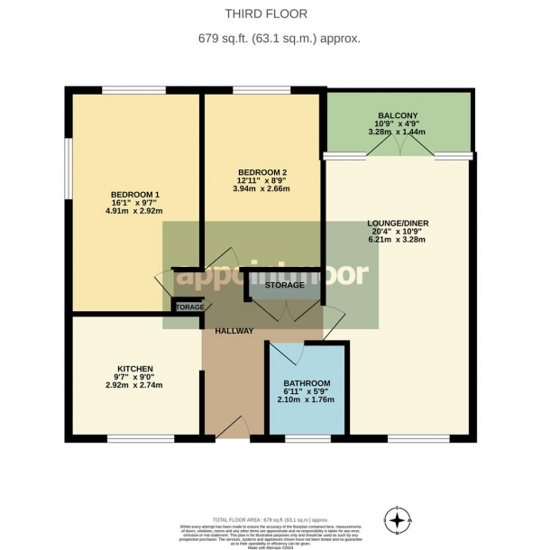 Floor Plan Image for 2 Bedroom Apartment for Sale in LONDON ROAD, Westcliff-On-Sea