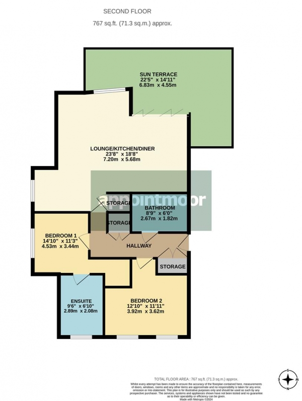 Floor Plan for 2 Bedroom Apartment for Sale in Rectory Grove, Leigh-On-Sea, SS9, 2BF - OIRO &pound699,950