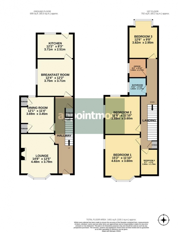 Floor Plan Image for 4 Bedroom End of Terrace House for Sale in FLEETWOOD AVENUE, Westcliff-On-Sea