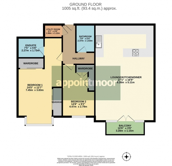 Floor Plan Image for 2 Bedroom Apartment for Sale in Pembury Road, Westcliff-On-Sea