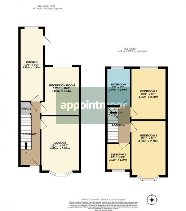 Floor Plan Image for 3 Bedroom End of Terrace House for Sale in Macdonald Avenue, Westcliff-On-Sea