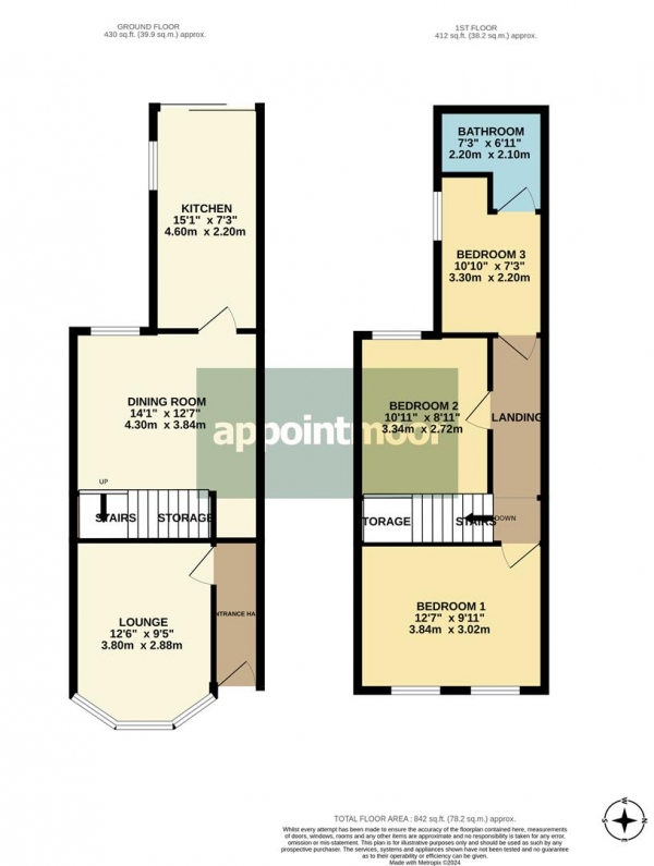 Floor Plan Image for 3 Bedroom End of Terrace House for Sale in North Road, Westcliff-On-Sea