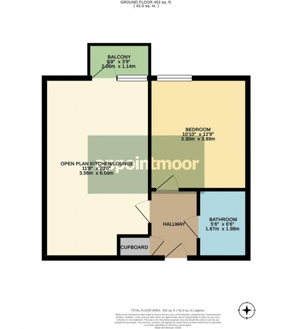 Floor Plan for 1 Bedroom Apartment for Sale in Victoria Avenue, Southend-on-Sea, SS2, 6DQ - OIRO &pound210,000