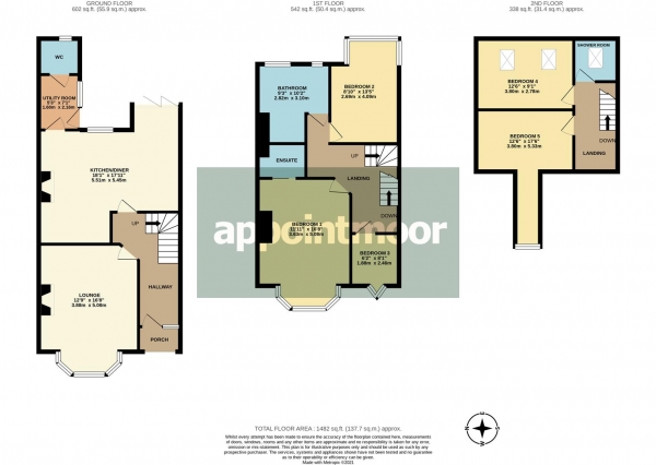 Floor Plan Image for 5 Bedroom Terraced House for Sale in Leighton Avenue, Leigh-On-Sea