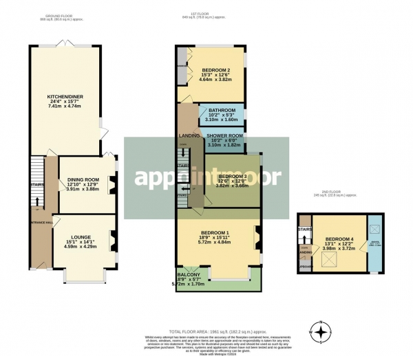 Floor Plan Image for 4 Bedroom Semi-Detached House for Sale in Canewdon Road, Westcliff-On-Sea