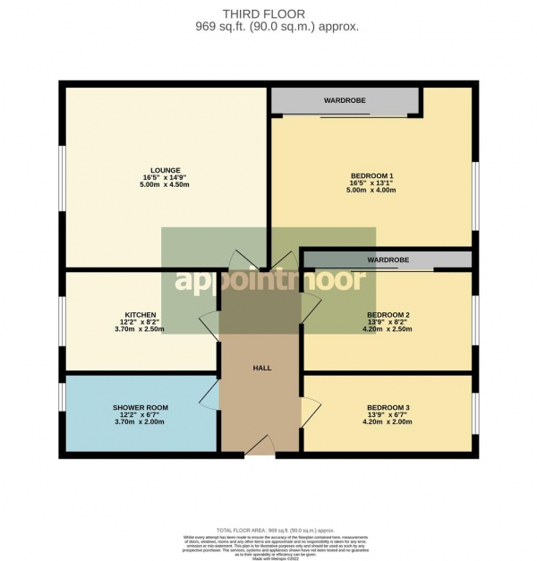 Floor Plan for 3 Bedroom Apartment for Sale in Station Road, Westcliff-On-Sea, SS0, 7RU - Guide Price &pound350,000