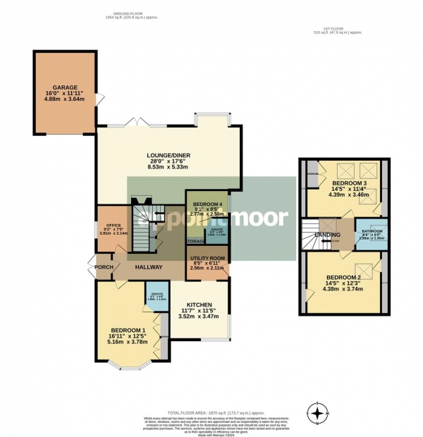 Floor Plan Image for 4 Bedroom Detached Bungalow for Sale in CROSBY ROAD, Chalkwell