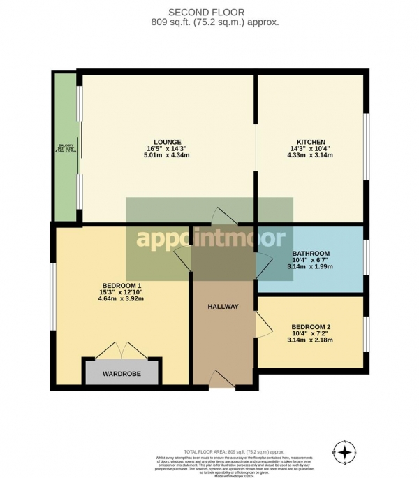 Floor Plan Image for 2 Bedroom Apartment for Sale in IMPERIAL AVENUE, Chalkwell